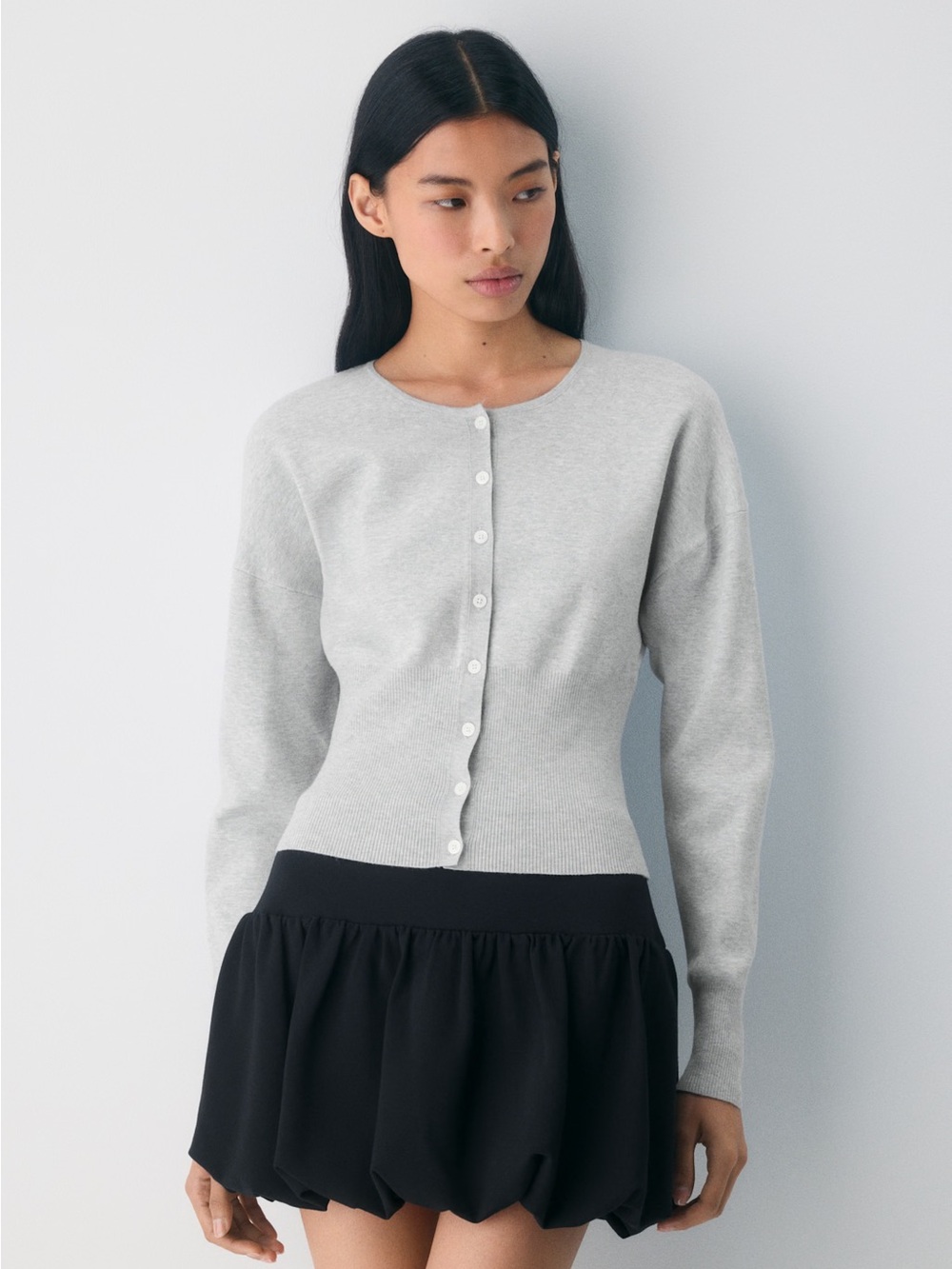 Aritzia Wilfred Golightly Cardigan Wonder Yarn NWT sz M in Heather Chrome